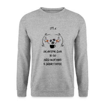 Bird Watching Bird Watching Birding Coffee - Unisex Sweatshirt - salt & pepper - Front - Alina (178cm) & Michal (187cm)