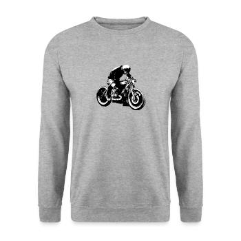 club bike - Unisex Sweatshirt - salt & pepper - Front - Alina (178cm) & Michal (187cm)