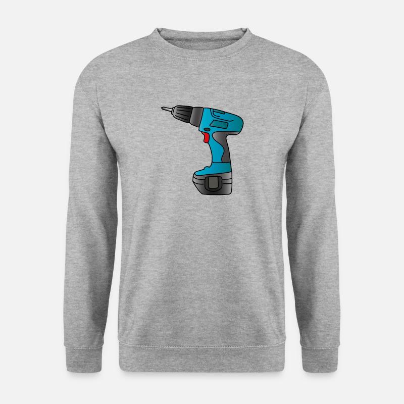Akkuschrauber / Bohrschrauber - Unisex Pullover - Weißgrau meliert