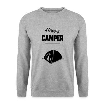 Happy camper - Sweat-shirt Unisexe - gris chiné - Devant - Alina (178cm) & Michal (187cm)