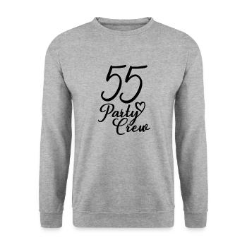 55 Party Crew 55th Birthday Party 55 Years Old - Unisex Sweatshirt - salt & pepper - Front - Alina (178cm) & Michal (187cm)