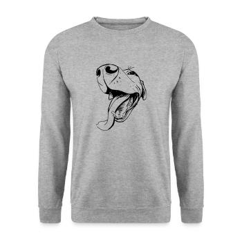 Chien souriant - mignon chien "souriant". - Sweat-shirt Unisexe - gris chiné - Devant - Alina (178cm) & Michal (187cm)