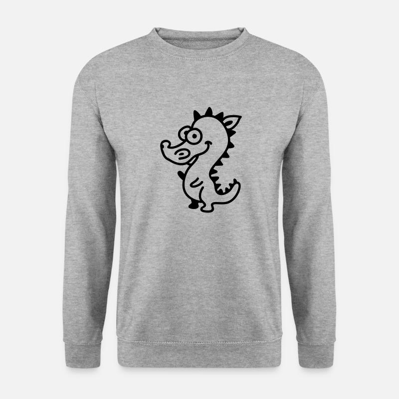 Drachen - Line - Unisex Pullover - Weißgrau meliert