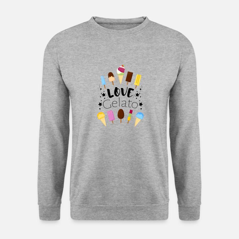 Eis - Ice cream - Eiscreme - Unisex Pullover - Weißgrau meliert