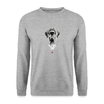 Sketchy Dog - Unisex Sweatshirt - salt & pepper - Front - Alina (178cm) & Michal (187cm)
