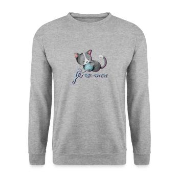 FRIEND CHAT - Unisex Sweatshirt - salt & pepper - Front - Alina (178cm) & Michal (187cm)