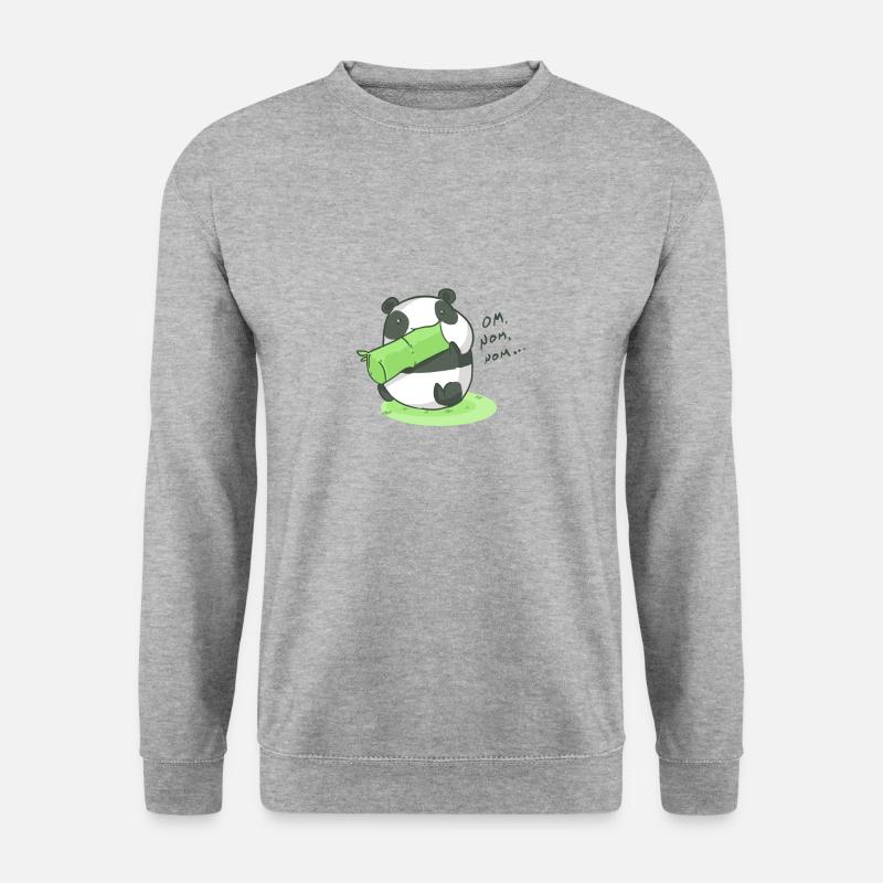 Panda - Unisex Pullover - Weißgrau meliert