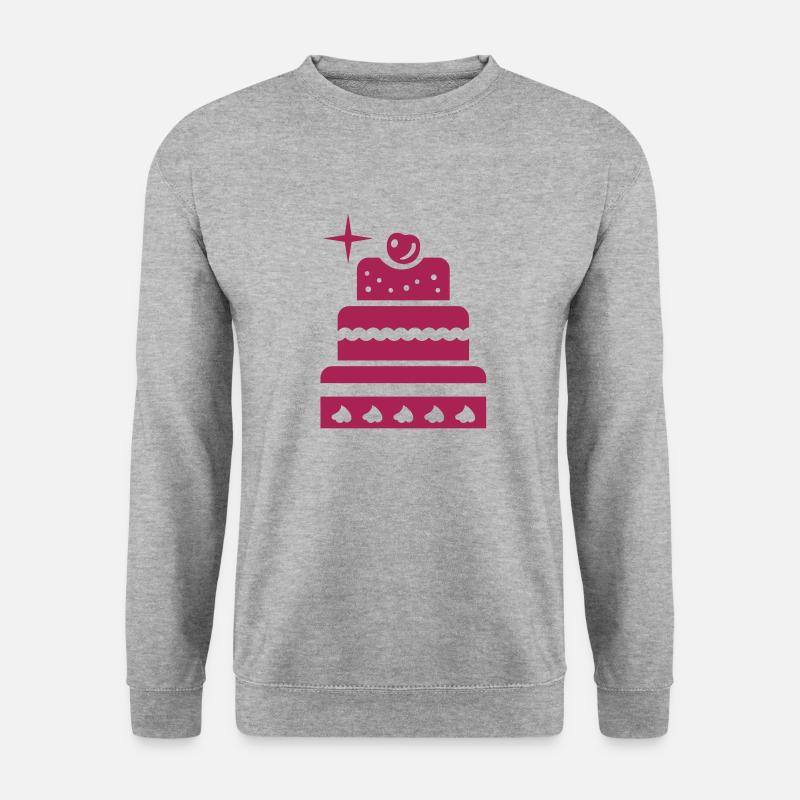 Torte 1C - Unisex Pullover - Weißgrau meliert