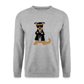 Bodyguard Lumpi - Unisex Pullover - Weißgrau meliert - Vorne - Alina (178cm) & Michal (187cm)