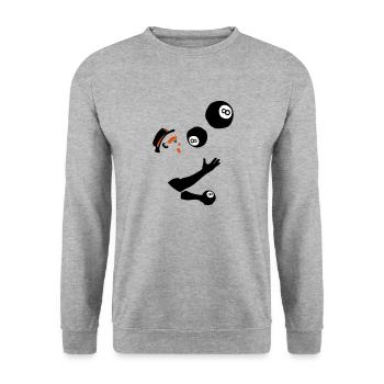 Jongleur Ball Billard 8 - Unisex Pullover - Weißgrau meliert - Vorne - Alina (178cm) & Michal (187cm)
