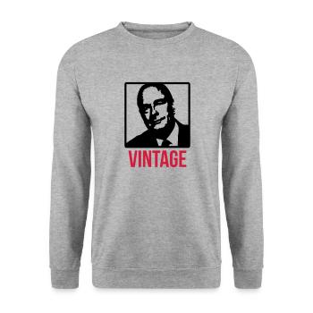 Chirac - Vintage - Sweat-shirt Unisexe - gris chiné - Devant - Alina (178cm) & Michal (187cm)