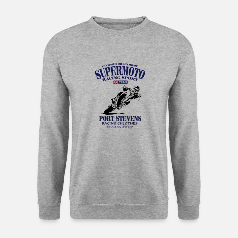 Supermoto Racing - Unisex Pullover - Weißgrau meliert