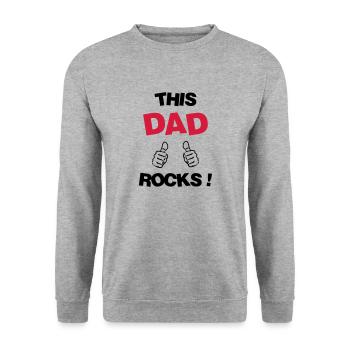 Papa Fête des Pères Naissance Bébé Anniversaire - Sweat-shirt Unisexe - gris chiné - Devant - Alina (178cm) & Michal (187cm)