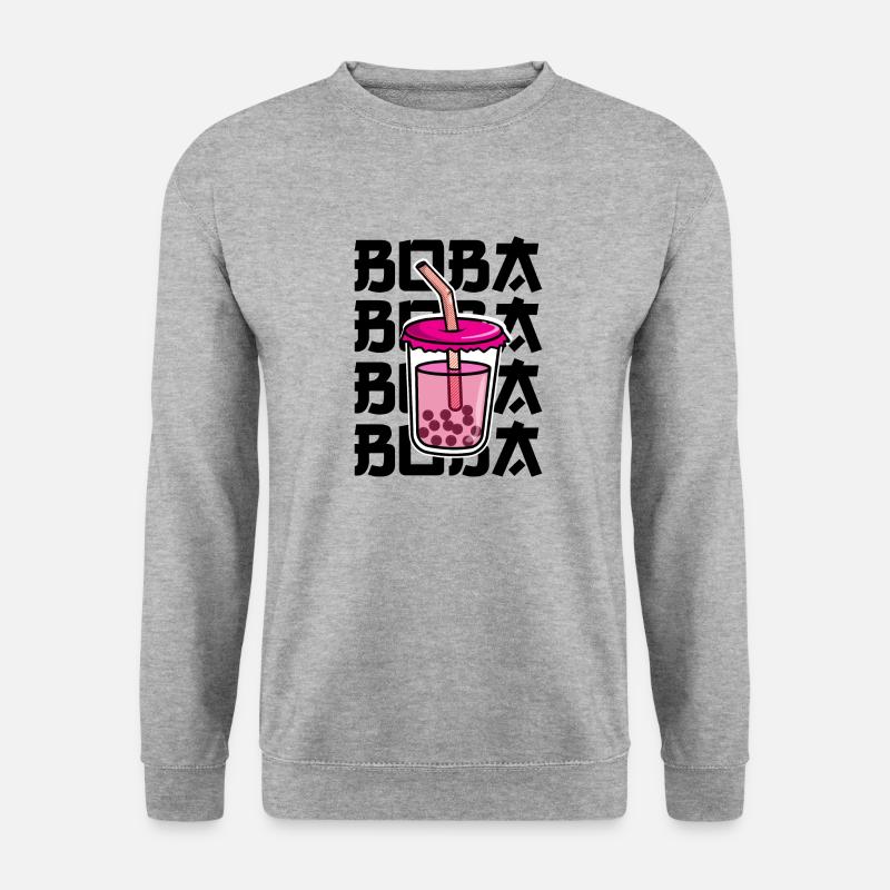 Boba Boba Boba Bubble Tea - Unisex Pullover - Weißgrau meliert
