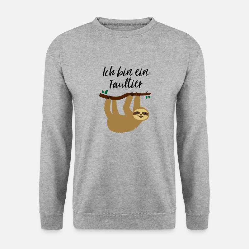 Ich bin ein Faultier - Unisex Pullover - Weißgrau meliert