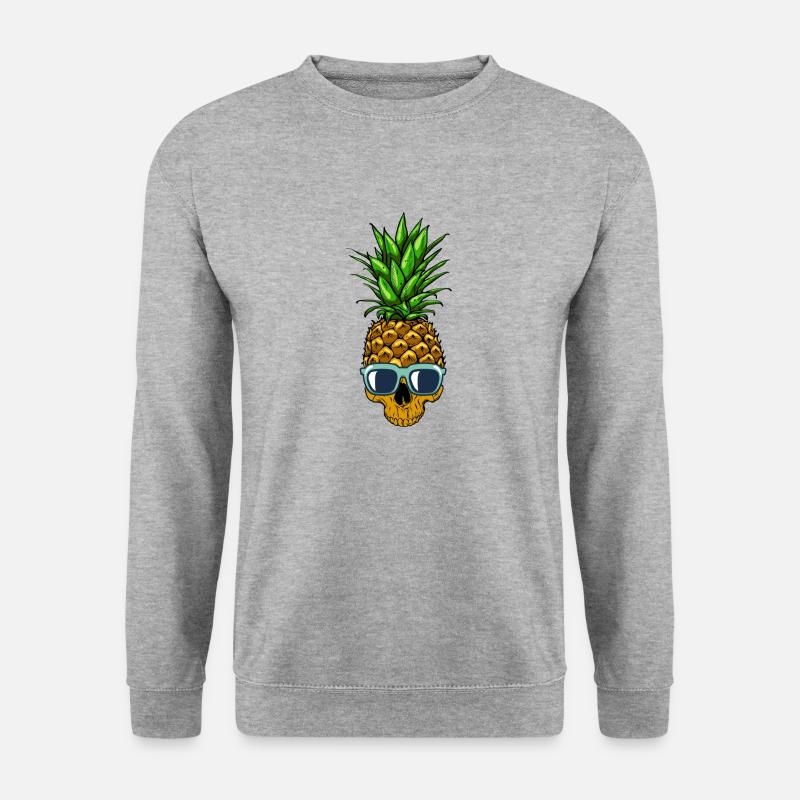 Ananas-Schädel - Unisex Pullover - Weißgrau meliert