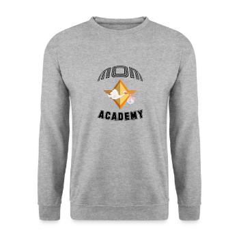 t-shirt mom academy cadeau naissance maman - Sweat-shirt Unisexe - gris chiné - Devant - Alina (178cm) & Michal (187cm)