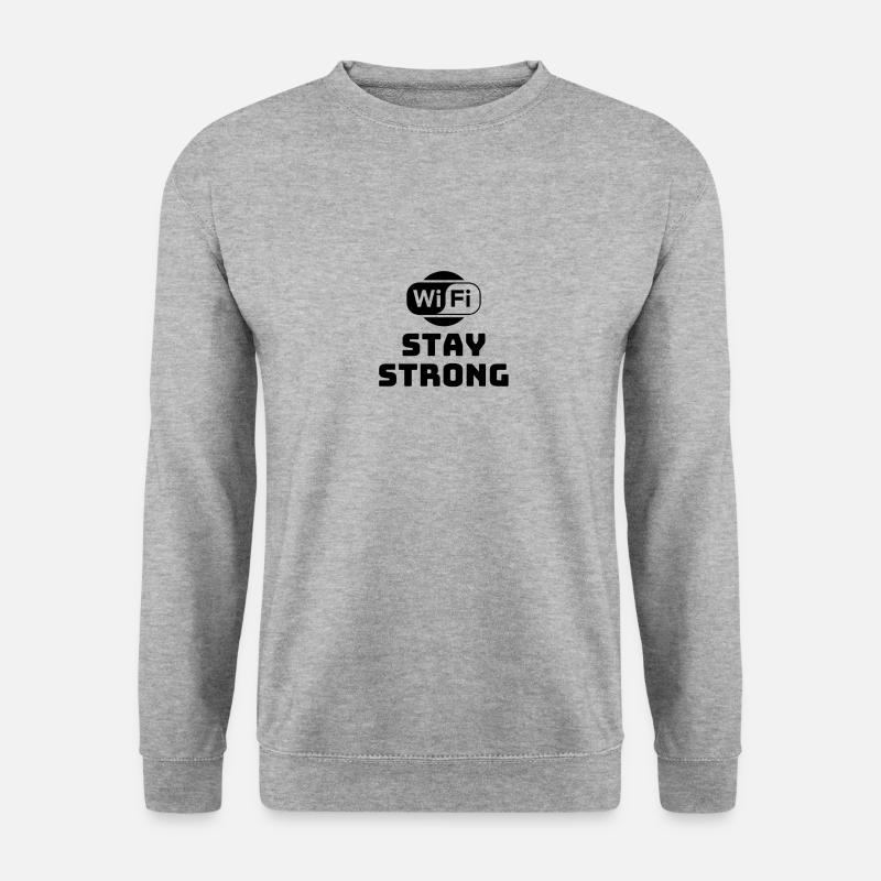 Stay Strong Wifi - Unisex Pullover - Weißgrau meliert