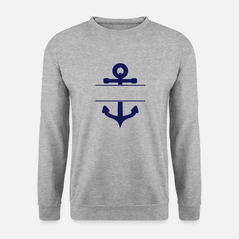 Anker - Unisex Pullover - Weißgrau meliert