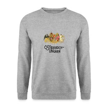 Wappen Österreich-Ungarns - Unisex Pullover - Weißgrau meliert - Vorne - Alina (178cm) & Michal (187cm)
