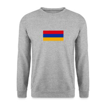Flagge Armeniens - Unisex Pullover - Weißgrau meliert - Vorne - Alina (178cm) & Michal (187cm)