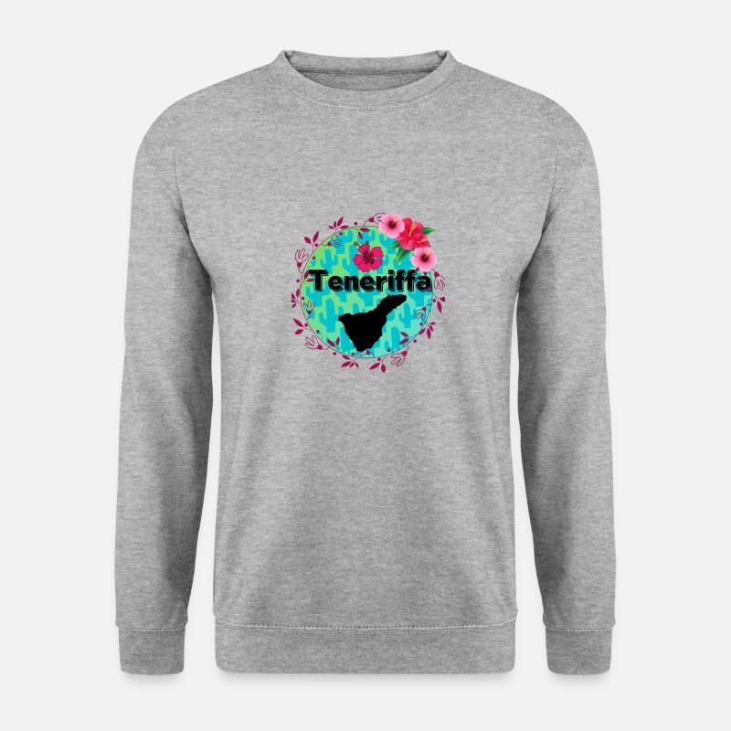 Teneriffa flowers - Unisex Pullover - Weißgrau meliert