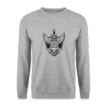 Paladin All The Way Grey - Unisex Pullover - Weißgrau meliert - Vorne - Alina (178cm) & Michal (187cm)