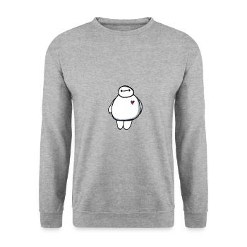 baymax - Unisex Sweatshirt - salt & pepper - Front - Alina (178cm) & Michal (187cm)