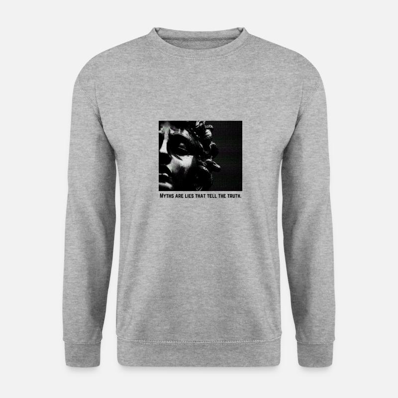 E-Boy Dark Zitat Aristoteles - Unisex Pullover - Weißgrau meliert