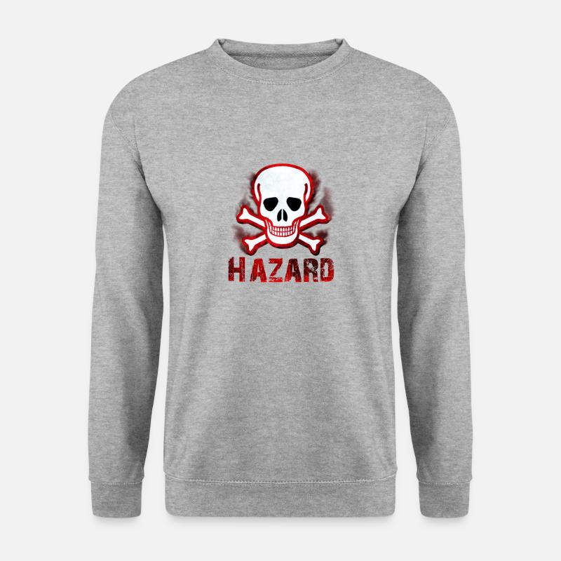 Gefahr Schädel Symbol - Unisex Pullover - Weißgrau meliert