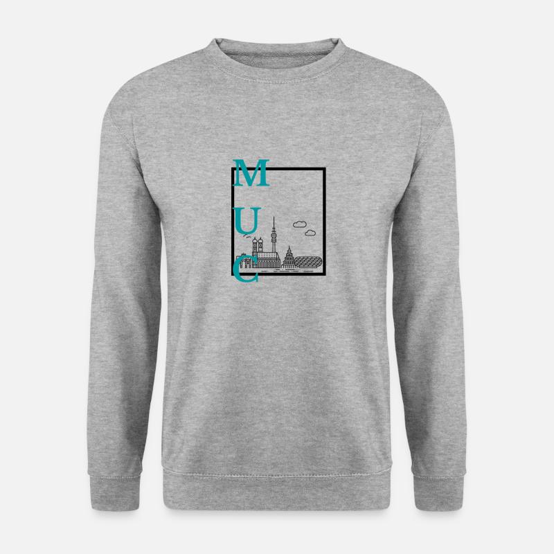 München - Unisex Pullover - Weißgrau meliert