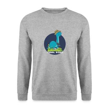 Cool Dino - Unisex Sweatshirt - salt & pepper - Front - Alina (178cm) & Michal (187cm)