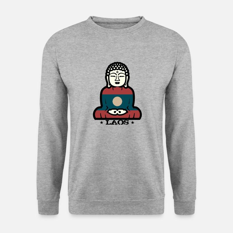 Laos - Unisex Pullover - Weißgrau meliert