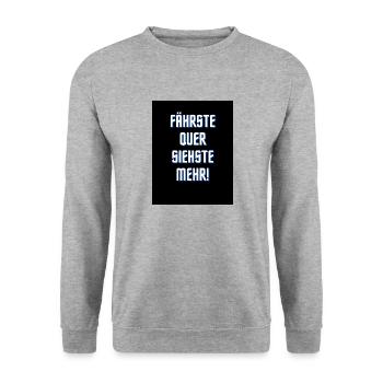 fährste quer siehste mehr - Unisex Pullover - Weißgrau meliert - Vorne - Alina (178cm) & Michal (187cm)