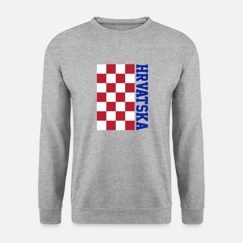 Hrvatska - Unisex Pullover - Weißgrau meliert
