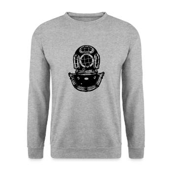 Taucher 6 - Unisex Pullover - Weißgrau meliert - Vorne - Alina (178cm) & Michal (187cm)