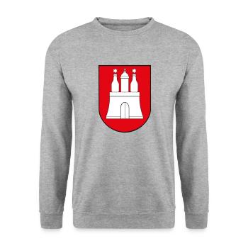 Hamburger Bier Logo - Unisex Pullover - Weißgrau meliert - Vorne - Alina (178cm) & Michal (187cm)