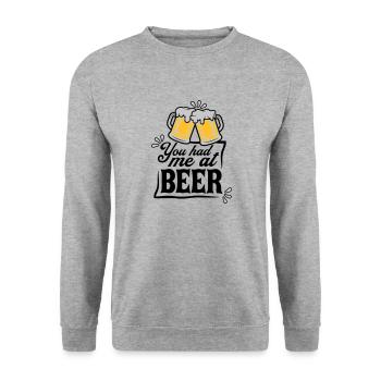 Persuade la bière en disant - Sweat-shirt Unisexe - gris chiné - Devant - Alina (178cm) & Michal (187cm)