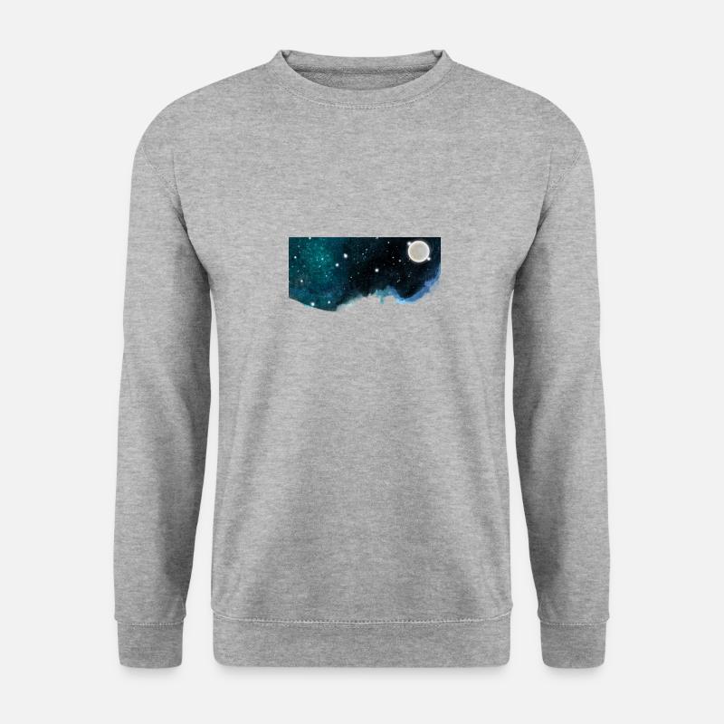 Himmel in der Nacht - Unisex Pullover - Weißgrau meliert