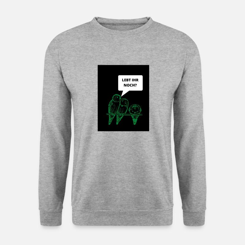 Vögel - Unisex Pullover - Weißgrau meliert