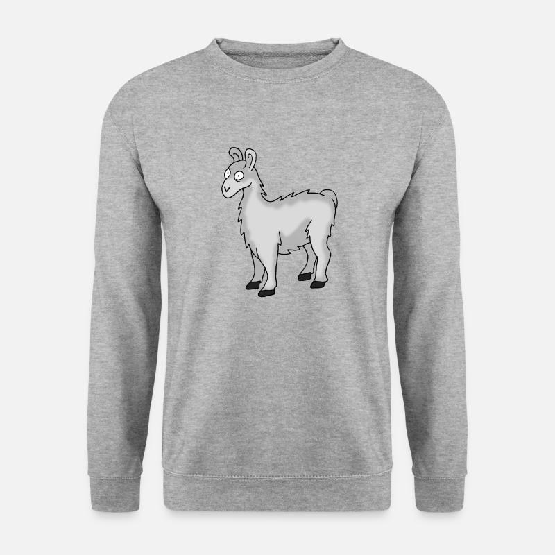 Lama - Unisex Pullover - Weißgrau meliert