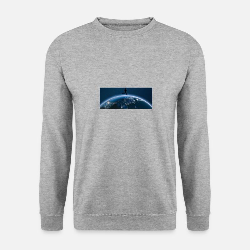 Rennen durch Erde - Unisex Pullover - Weißgrau meliert