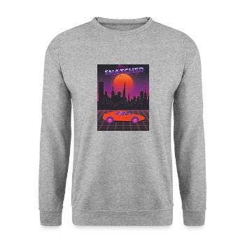 Red and Purple Aesthetic Modern Futuristic Snatche - Unisex Sweatshirt - salt & pepper - Front - Alina (178cm) & Michal (187cm)