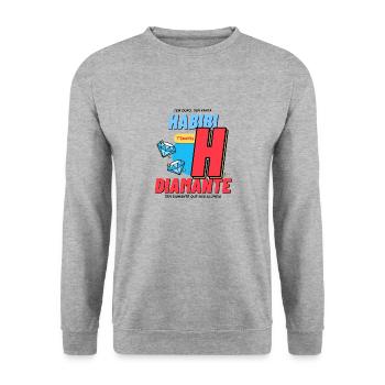 Capoeira Habibi Diamante - Sweat-shirt Unisexe - gris chiné - Devant - Alina (178cm) & Michal (187cm)