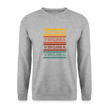 Virginia Text in Different Color Design - Unisex Sweatshirt - salt & pepper - Front - Alina (178cm) & Michal (187cm)