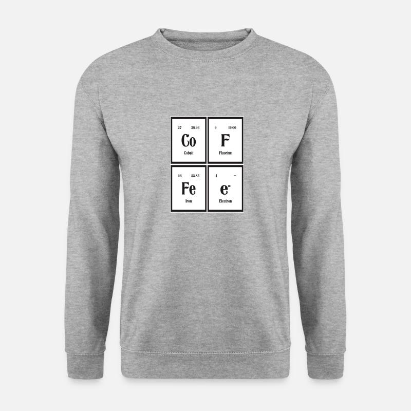Kaffee | Periodensystem der Elemente - Unisex Pullover - Weißgrau meliert