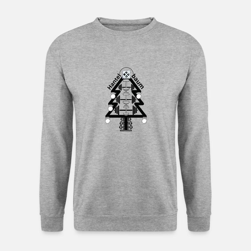 Hantelbaum - Unisex Pullover - Weißgrau meliert