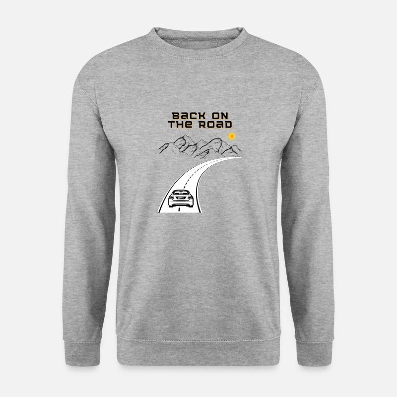 Back on the road - Unisex Pullover - Weißgrau meliert