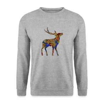 Cerf - Sweat-shirt Unisexe - gris chiné - Devant - Alina (178cm) & Michal (187cm)
