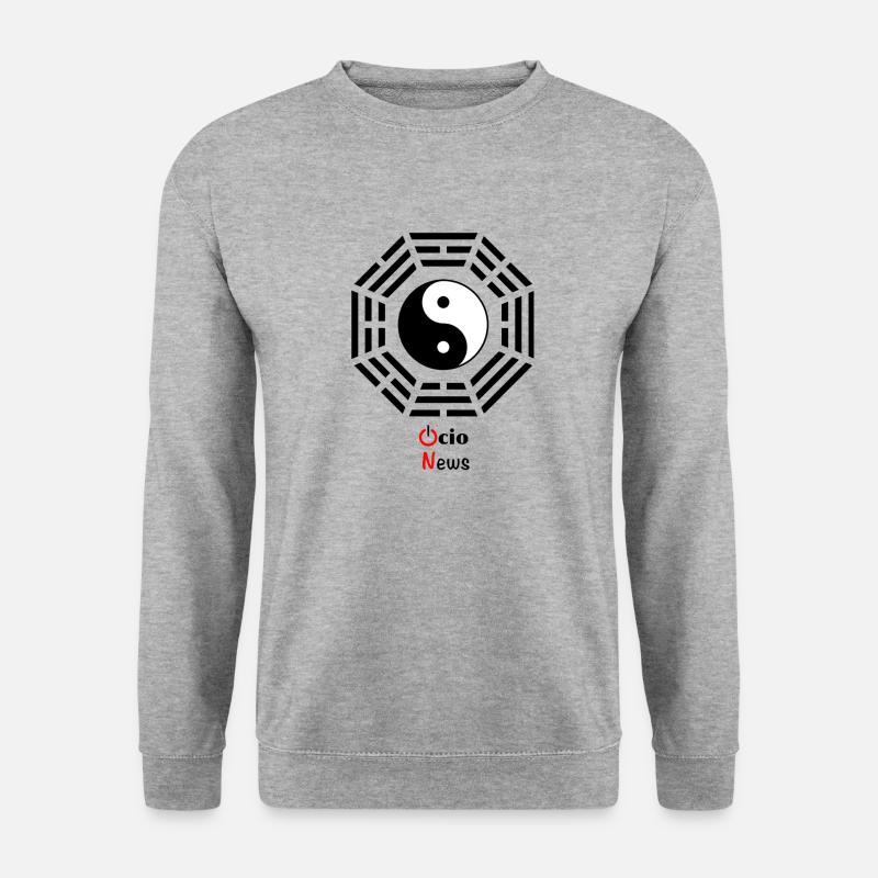 Ying Yang FreizeitNews - Unisex Pullover - Weißgrau meliert